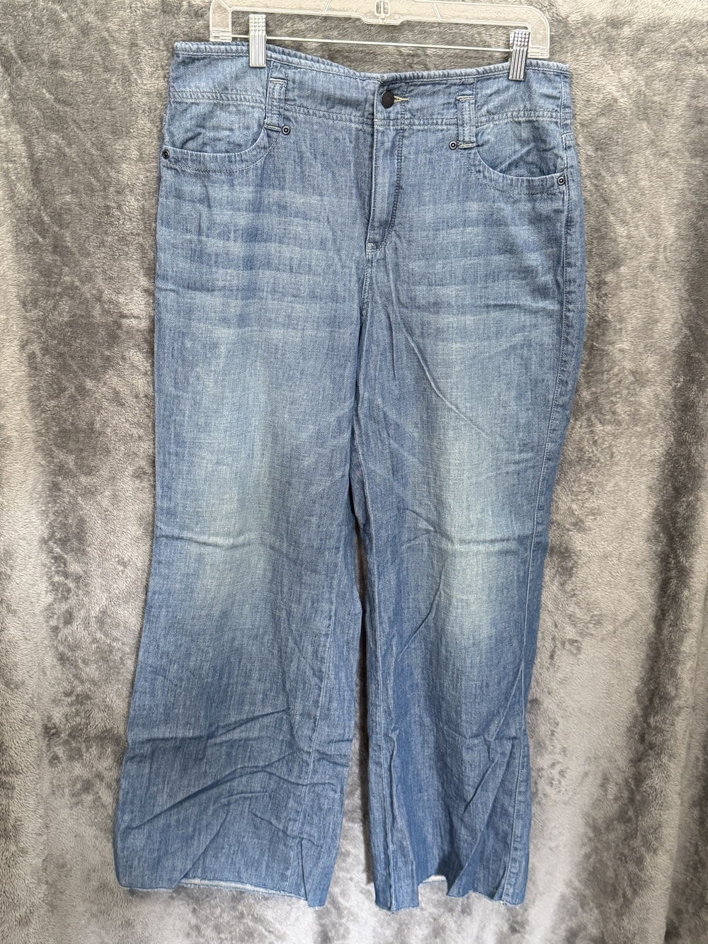 NYDJ Light Blue Cropped Wide-Leg Jeans